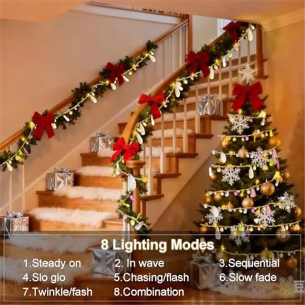 Battery Operated Fairy String Lights Warm White LED Remote Timer 8 Modes